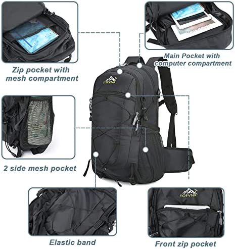 50L Hiking Backpack, Bestcool Labor Saving Rucksack for Men Women Hang System Daypack Lightweight Breathable Camping Backpack Water Resistent for Outdoor Camping Travel Daypack Climbing Gifts - Image 3