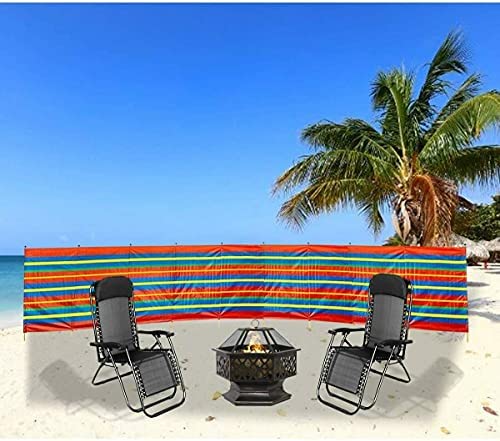 Wooden 4 5 6 8 10 Pole Colourful Tall Wind break Windbreaker Beach Sun Shelter Caravan festival Camping (8 POLE (5FT HIGH X 15FT LONG)) - Image 3