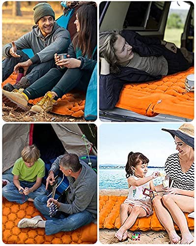 Rantizon Self Inflating Camping Mat, Portable Ultralight Sleeping Camping Mattress Inflatable Connectable Waterproof Sleeping Mat with Pillow, Camping Mat for Outdoor Camping Backpacking Orange - Image 7