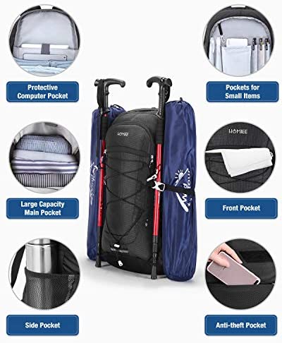 HOMIEE Rucksack Men, 45L Hiking Camping Backpack Waterproof trekking daypack Lightweight outdoor backpack for hiking, cycling, climbing - Image 3