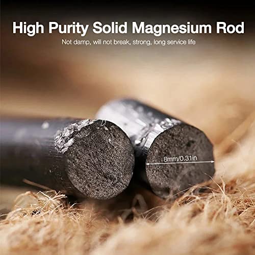 ADDLIVE Survival Fire Steel, 2 Set Magnesium Stick Fire Starter, Emergency Fire Starter Kit, Ferro Rod Fire Starter Large, Ferrocerium Stick Wooden Handle,Ignite Glow Fire Steel Outdoor Camping Living - Image 3