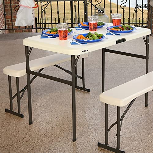 80352 42 in (107 cm) Recreation Folding Table Set - Almond - Image 2