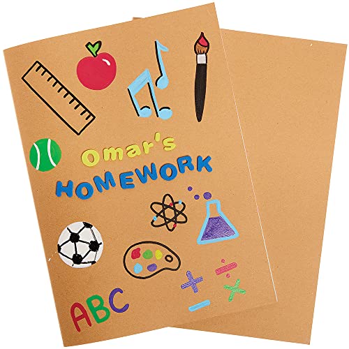 Baker Ross FX309 Brown A4 Sketch Books - Pack of 3, Sketch Pad for Kids and Adults, Drawing Pad for Schools, Drawing Paper - Image 3