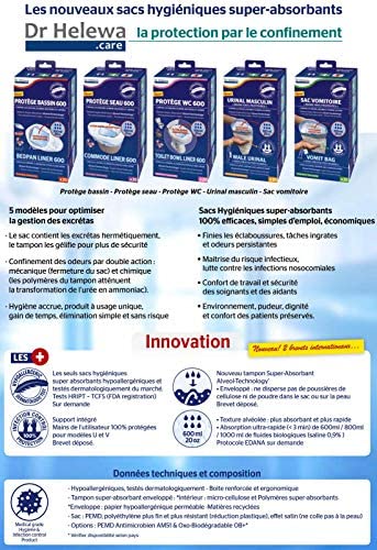 Dr.Helewa Commode Liner 600 - C60020 - Commode Liners - Pack of 20 - Image 5