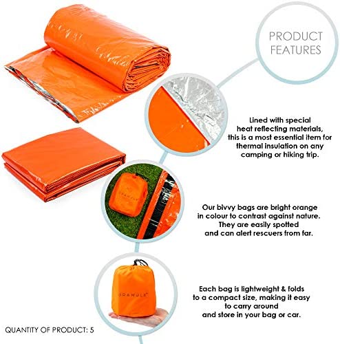 Bramble - 5 Premium Emergency Thermal Survival Weatherproof Sleeping / Bivvy Bag - Image 4