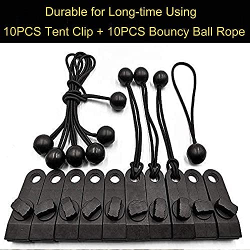 10 pcs Tarp Clips, 10Pcs Tarpaulin Bungee Cord Ropes Bungee Ball Tent Clip Accessories for Tents,Banners,Covers,Tarp, Boat Cover, Car Cover - Image 6