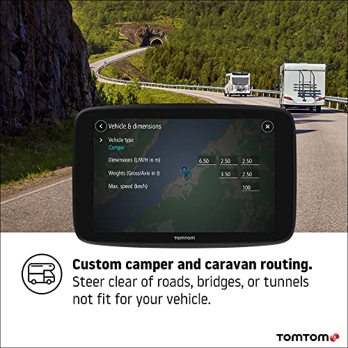 TomTom Campervan and Caravan Sat Nav GO Camper Max 7" HD screen with Campervan and Caravan POIs, Updates via Wi-Fi, TomTom Traffic and Speedcam Warnings, World Maps - Image 3