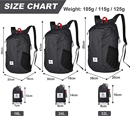 4monster Packable Backpack Ultra Lightweight, Foldable Backpack Water Resistant, Hiking Daypack for Travel Camping Outdoor, Daily Walk-around, Cycling, Sports, Excursions(Grey, 24L) - Image 5