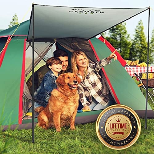 Set of 4 Telescoping Tarp Poles | Replacement Canopy Adjustable Aluminum Rods, Portable & Lightweight for Tent Fly, Awning, Outdoor Camping, Hiking, Backpacking & Rainfly + 6 Pegs & 6 Reflective Ropes - Image 7