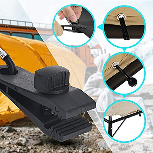 10 pcs Tarp Clips, 10Pcs Tarpaulin Bungee Cord Ropes Bungee Ball Tent Clip Accessories for Tents,Banners,Covers,Tarp, Boat Cover, Car Cover - Image 5