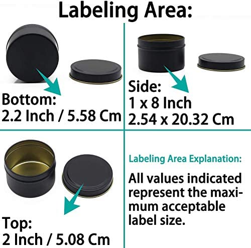 48 PCS 5 OZ Jars for Candle Making, Decorative Round Metal Candle Cans, Reusable Candle Tins for DIY Candle Making, Arts Crafts Supplies, Dry Storage, Party Favors (5OZ,24PCS Black+24PCS RoseGold) - Image 4