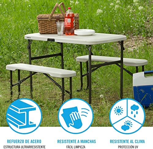80352 42 in (107 cm) Recreation Folding Table Set - Almond - Image 5
