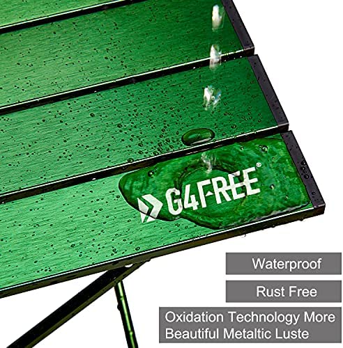 G4Free Lightweight Portable Camping with Aluminum Table Top and Carrying Bag Folding Table Compact Roll Up Tables for Outdoor Camping Hiking Picnic Beach BBQ Home Use Easy to Clean - Image 5