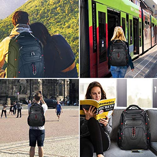KROSER Travel Laptop Backpack 17.3 Inch XL TSA Computer Backpack Water-Repellent College Daypack Business Backpack with RFID Pockets & USB Port for Men/Women - Image 7