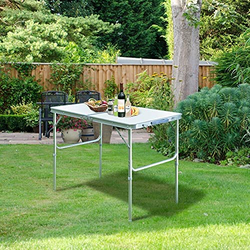 Foldable Picnic Tables 3FT/ 90CM with Carry Handle White Fold Away Table Heavy Duty Folding Table Compact for Camping Party Gardening Dining Trestle Patio - Image 7