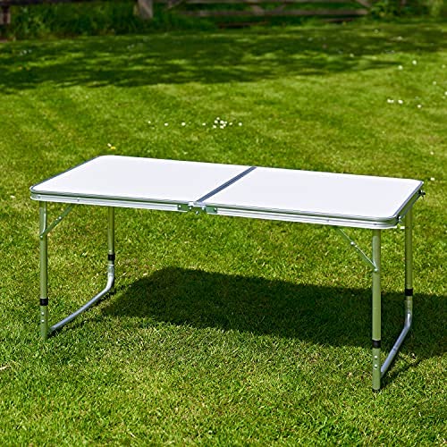SA Products Heavy Duty Plastic 4ft 1.2m Outdoor Folding Table Work Top - Portable, Compact & Foldable for Easy Storage - Ideal for Picnic, Garden, Patio, Catering, BBQ, Party, Market - Image 3