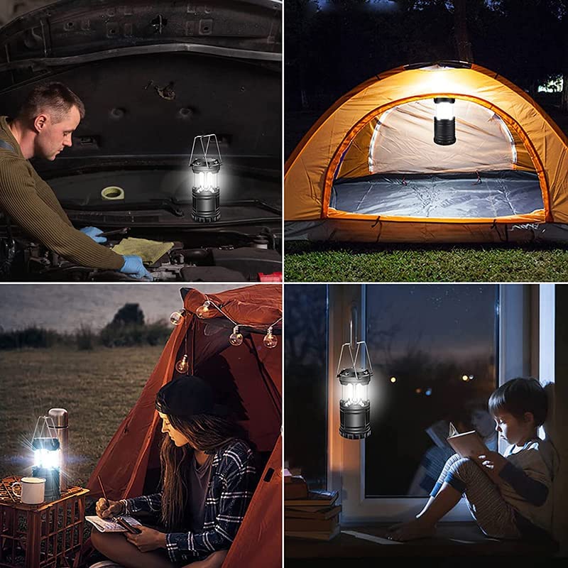 2 Pack LED Camping Lantern Survival Kit LED Collapsible Portable LED Lanterns, Battery Powered Emergency Light Lightweight Waterproof for Camping Hiking Garden Outages - Image 4