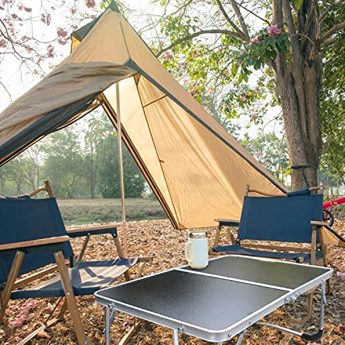 Outry Low Folding Camping Table, Lightweight Picnic Table/Travel Table for Outdoor and Lap Standing Desk for indoor Use(Black) - Image 6