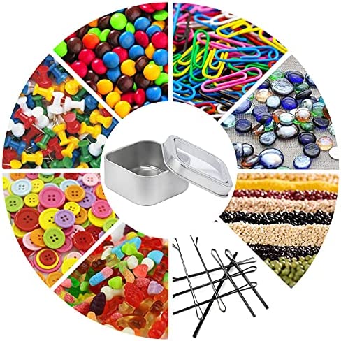 PandaHall 12pcs 2-Ounce Square Silver Metal Tins Empty Iron Tin Containers Candle Tin with Clear Window for Candle Making, Candies, Arts, Crafts, Balms, Gifts & Treasures - Image 6