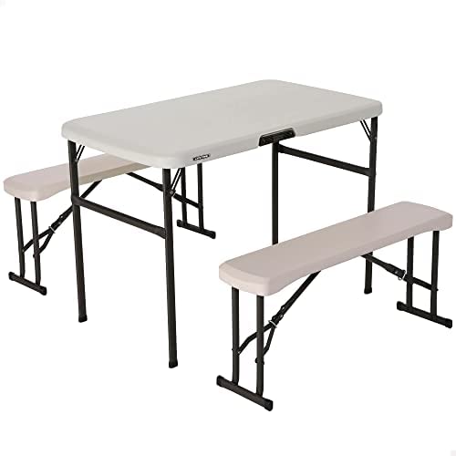 80352 42 in (107 cm) Recreation Folding Table Set - Almond