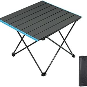 AKOFIC Folding Camping Table, Portable Aluminum Alloy Picnic Table with Storage Bag, Ultralight Roll Up Outdoor Dining Table for Camping Picnic Hiking Fishing BBQ Beach Garden Outdoor (Small)