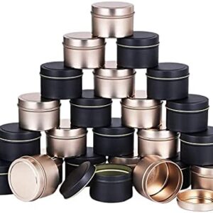 Acmdehk 24 Pack Candle Tin Cans with Lids, 4 Oz, Metal Candle Jars for DIY Candle Making, Arts & Crafts, Party Favors and Gifts