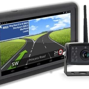Aguri Motorhome & Caravan RV740 Deluxe 7" Motorhome and Caravan Sat Nav with Built-in Dash Cam, Wi-Fi and full UK & European mapping plus Aguri Wi-Fi wireless reversing camera bundle