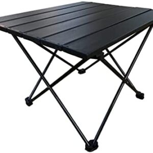 Amitay Aluminum Folding Camping Table,Portable Lightweight Table with Carrying Bag,Outdoor Dining Table for Picnic, Camp, Beach, Fishing, BBQ (S - Unfolded:41 * 35 * 30cm, Black)