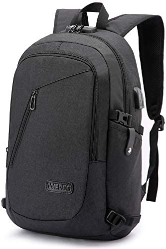 Anti-Theft Laptop Backpack,Business Travel Backpack Bag with USB Charging Port Lock,Water Resistant College School Computer Rucksack Work Backpack for Mens Womens Fits 15.6 Inch Laptop-Black