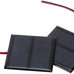 Aukson Solar Board, 2Pcs 5.5V 0.6W Portable Wired Solar Panel Multifunctional Mini Solar Board Polysilicon for Solar Garden Lighting, Solar Street Lighting