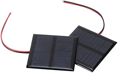 Aukson Solar Board, 2Pcs 5.5V 0.6W Portable Wired Solar Panel Multifunctional Mini Solar Board Polysilicon for Solar Garden Lighting, Solar Street Lighting