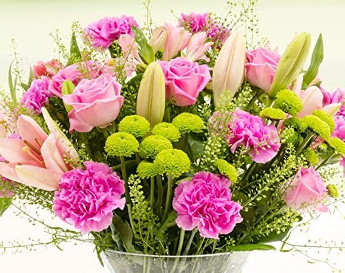Burst of Joy Bouquet with chocolates and comes with our 10 Day Freshness Guarantee., PINKS