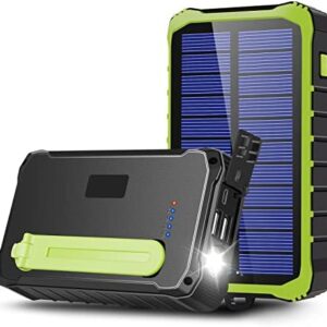 CXYP Solar Charger Power Bank, 12000 mAh Hand Crank Generator External Battery with Dual USB Outputs and LED Light for Camping, Tablet,Camera