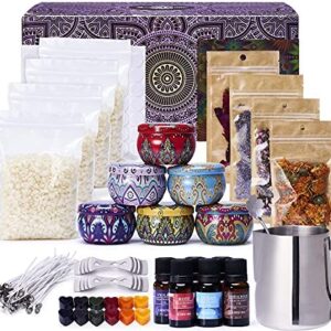 Candle Making Kit - DIY Candles Art Tools and Craft Supplies, Complete Wax Melt Making Kit for Beginners Contain Wax, Tins