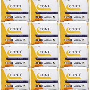 Conti Standard - Patient Cleansing Dry Wipes, Every Day Universal Use Cleaning Cloths, Wipe Size 26cm x 20cm, 100 Wipes Per Pack - 12 Pack