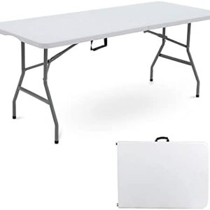 Denny International 1.8M 6ft Heavy Duty Folding Table for Catering Camping Table Trestle for BBQ Picnic Party