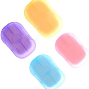Disposable Ppaper Soap Portable Mini Soap Case 20 Sheets Travel Washing Hand Bath Toiletry Paper Soap Sheets for Outdoor Camping Hiking(Random) Personal Care Products
