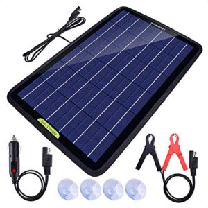 ECO-WORTHY 12 Volts 10 Watts Portable Power Solar Panel Battery Charger Backup for Car Boat with Alligator clip adapter