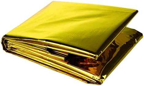 Emergency Blankets Mylar Thermal Blanket, Essential Survival Gear for Emergency Preparedness Items Kit, Ultralight Reflective Foil Blanket for Camping or Cold Weather, 51" x 82"