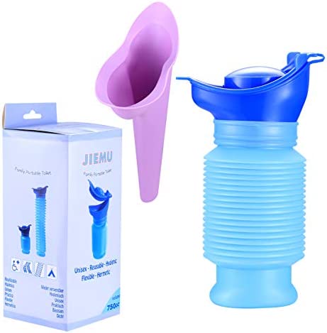 Emergency Urinal, Portable Shrinkable Urinal, Mini Male Female Outdoor Travel Personal Mobile Toilet, Potty Pee Urine Bottle for Kids, Adult, Ladies, Traffic Jam, Camping, Travel, Queuing(750 ML)