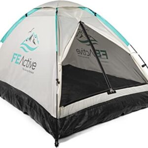 FE Active 2 Person Camping Tent - 2022 Upgraded Design Summer Pop Up Tent 1 to 2 Person Tent Lightweight, Compact, Screened Entrance, Quick Setup. Outdoors, Backpacking | Designed in California, USA