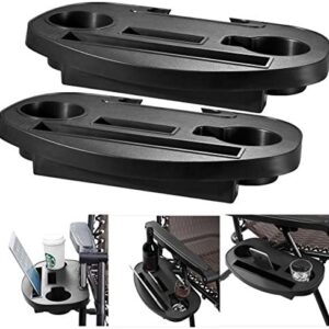 Fineway. 2 x Clip On Side Table Tray For Zero Gravity Sun Lounger/Camping Chair Outdoor Garden Fishing Beach Storage Tidy – Ideal for Drink, Mobile Phone, Books, Ipad Tablet Holder