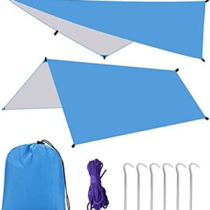 Fly Tent Tarp Victop Waterproof Camping Tarp Anti-UV Lightweight Hammock Tarp with Ropes and Pegs Camping Shelter Outdoor Hammock Fly Tent Tarp 300x300cm