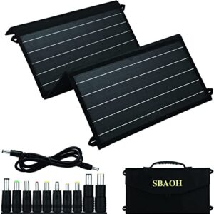 Foldable Solar Panel Power Supply, Portable Charger Kit 30W Solar Panel Power Supply, Type C/USB/DC Outputs for Power Bank Station Generator Motorhome Phone Laptop Tablet Camera Outdoor Camping