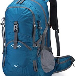 G4Free 45L Waterproof Hiking Backpack with Rain Cover Large Rucksack Travel Daypack for Outdoor Camping Mountaineering Trekking
