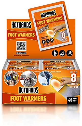 HOTHANDS Foot Warmers - 40 pairs - 8 hours of heat - Air activated - Ready to use