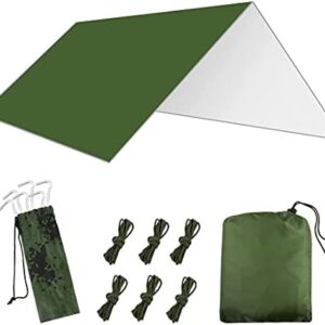 Hammock Rain Fly Tent Tarp - Lively Life Multifunctional Lightweight Camping Shelter [300cm x 300cm] Anti-UV Lightweight Waterproof Windproof Snowproof for Camping Hiking Outdoor - Green