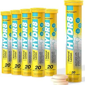 Hydration Tablets with Electrolytes | 120 Effervescent Tablets - 6 Pack | Suitable for Vegans & Vegetarians | by Horbaach
