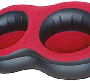 Inflatable Chair Sofa Blow Up Seat Gaming Lounger Indoor Outdoor Camping Garden Stylish Red Design Soft Plush Fabric Double
