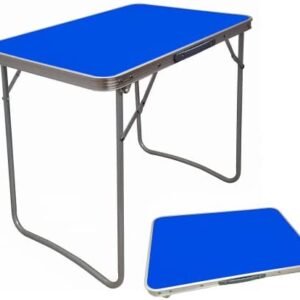 Janoon WOODEN PORTABLE PICNIC TABLE MDF BLUE FOLDING TABLE INDOOR OUTDOOR CAMPING HIKE BY Crystals®